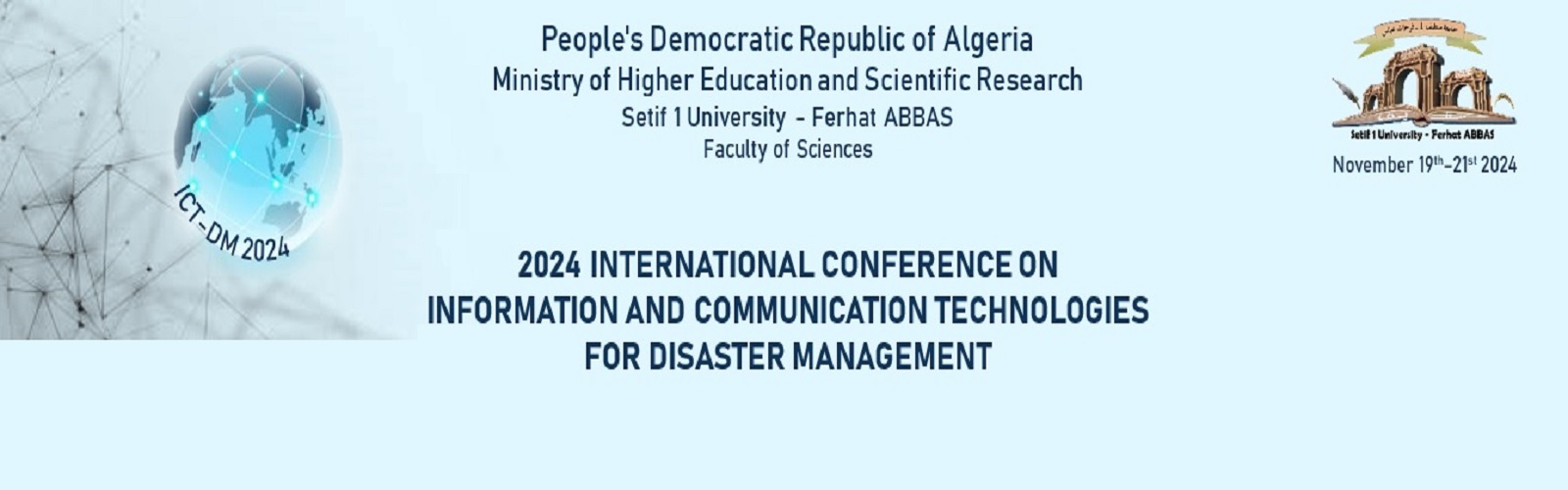 Conférence Internationale sur les TIC pour la Gestion des Catastrophes « ICT-DM 2024 »